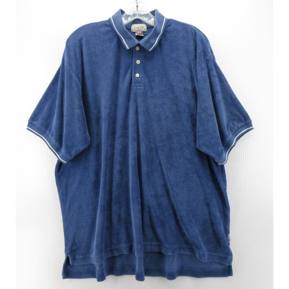VINTAGE J Crew Polo Shirt XL Terry Cloth Pullover 90s Summer Resortwear
